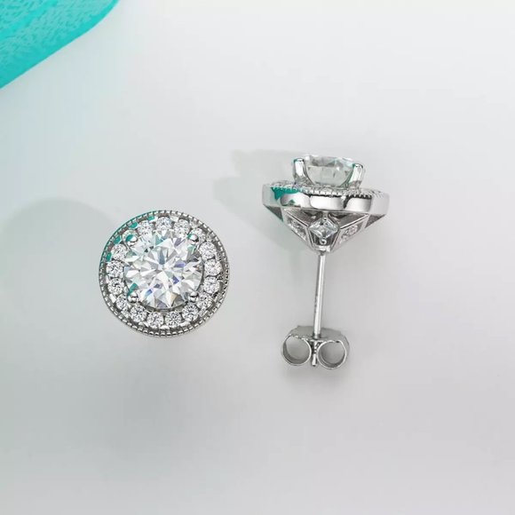 Certified 2.4ct. t.w. Diamond Brilliant Cut Halo Stud Earrings - Picture 7 of 16